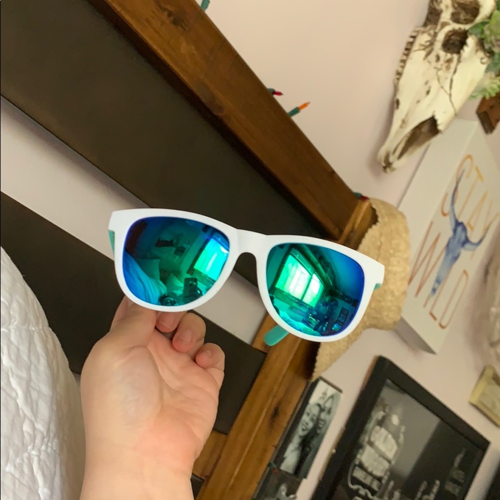 Victoria’s Secret pink reflective glasses